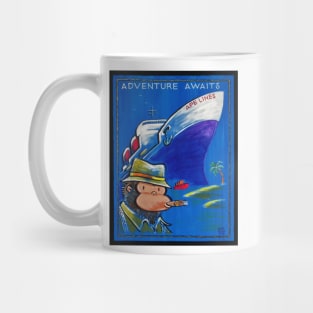 Adventure Awaits Steamship Ape Mug